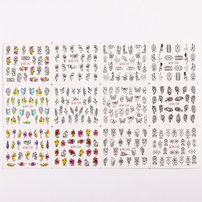 Valentines Heart Letter Flower Nail Sliders Sliders for Nails Water Decals Αυτοκόλλητα Συμβουλές για μανικιούρ Nail Art Διακόσμηση