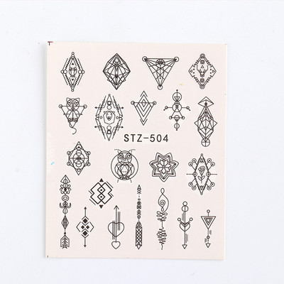 1 φύλλο Αυτοκόλλητα νυχιών με λουλούδια/φλαμίνγκο/φτερά Αυτοκόλλητα μεταφοράς νερού Αυτοκόλλητα για τατουάζ Διακόσμηση μανικιούρ LASTZ501-512