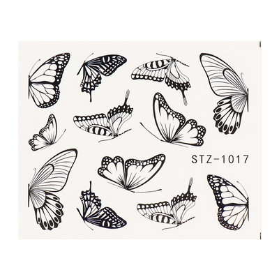 1 φύλλο Αυτοκόλλητα νυχιών με λουλούδια/φλαμίνγκο/φτερά Αυτοκόλλητα μεταφοράς νερού Αυτοκόλλητα για τατουάζ Διακόσμηση μανικιούρ LASTZ501-512