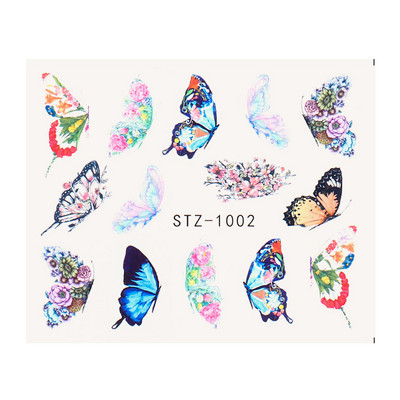 1 φύλλο Αυτοκόλλητα νυχιών με λουλούδια/φλαμίνγκο/φτερά Αυτοκόλλητα μεταφοράς νερού Αυτοκόλλητα για τατουάζ Διακόσμηση μανικιούρ LASTZ501-512