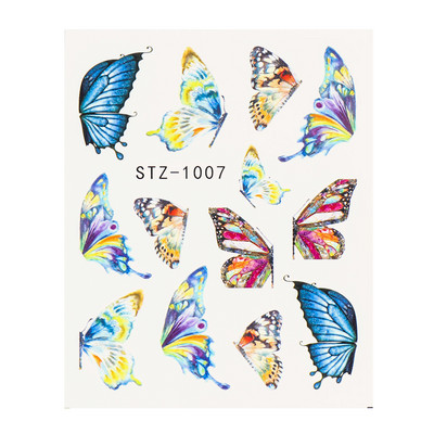 1 φύλλο Αυτοκόλλητα νυχιών με λουλούδια/φλαμίνγκο/φτερά Αυτοκόλλητα μεταφοράς νερού Αυτοκόλλητα για τατουάζ Διακόσμηση μανικιούρ LASTZ501-512