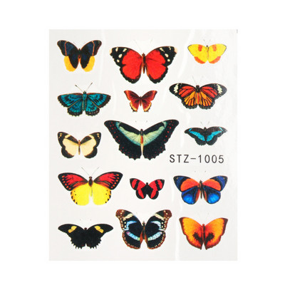 1 φύλλο Αυτοκόλλητα νυχιών με λουλούδια/φλαμίνγκο/φτερά Αυτοκόλλητα μεταφοράς νερού Αυτοκόλλητα για τατουάζ Διακόσμηση μανικιούρ LASTZ501-512