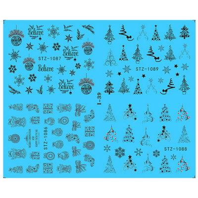 1 φύλλο Αυτοκόλλητα νυχιών με λουλούδια/φλαμίνγκο/φτερά Αυτοκόλλητα μεταφοράς νερού Αυτοκόλλητα για τατουάζ Διακόσμηση μανικιούρ LASTZ501-512