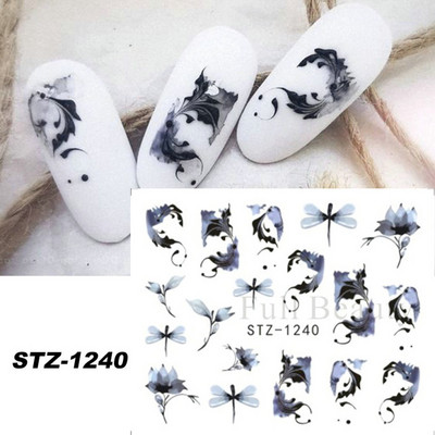 1 φύλλο Αυτοκόλλητα νυχιών με λουλούδια/φλαμίνγκο/φτερά Αυτοκόλλητα μεταφοράς νερού Αυτοκόλλητα για τατουάζ Διακόσμηση μανικιούρ LASTZ501-512