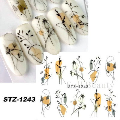 1 φύλλο Αυτοκόλλητα νυχιών με λουλούδια/φλαμίνγκο/φτερά Αυτοκόλλητα μεταφοράς νερού Αυτοκόλλητα για τατουάζ Διακόσμηση μανικιούρ LASTZ501-512