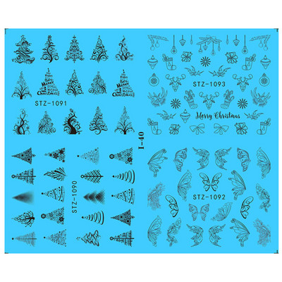 1 φύλλο Αυτοκόλλητα νυχιών με λουλούδια/φλαμίνγκο/φτερά Αυτοκόλλητα μεταφοράς νερού Αυτοκόλλητα για τατουάζ Διακόσμηση μανικιούρ LASTZ501-512