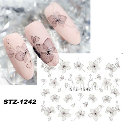 1 φύλλο Αυτοκόλλητα νυχιών με λουλούδια/φλαμίνγκο/φτερά Αυτοκόλλητα μεταφοράς νερού Αυτοκόλλητα για τατουάζ Διακόσμηση μανικιούρ LASTZ501-512