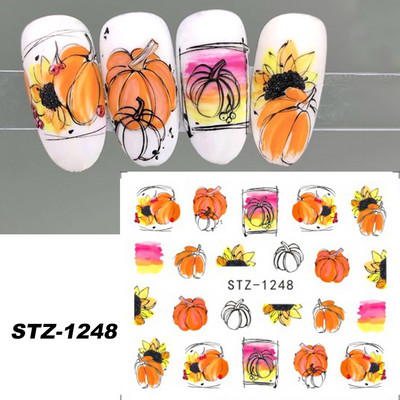 1 φύλλο Αυτοκόλλητα νυχιών με λουλούδια/φλαμίνγκο/φτερά Αυτοκόλλητα μεταφοράς νερού Αυτοκόλλητα για τατουάζ Διακόσμηση μανικιούρ LASTZ501-512