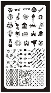 1Pc-Geometry Πλάκες σφράγισης νυχιών Flower Stripe Design Templates Stamp Templates Nails Accessories Face Image Tools All for Manicure