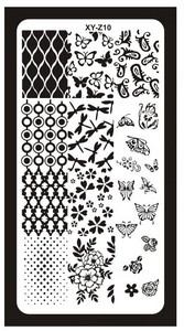 1Pc-Geometry Πλάκες σφράγισης νυχιών Flower Stripe Design Templates Stamp Templates Nails Accessories Face Image Tools All for Manicure