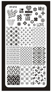 1Pc-Geometry Πλάκες σφράγισης νυχιών Flower Stripe Design Templates Stamp Templates Nails Accessories Face Image Tools All for Manicure