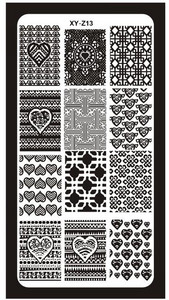 1Pc-Geometry Πλάκες σφράγισης νυχιών Flower Stripe Design Templates Stamp Templates Nails Accessories Face Image Tools All for Manicure