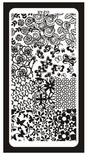 1Pc-Geometry Πλάκες σφράγισης νυχιών Flower Stripe Design Templates Stamp Templates Nails Accessories Face Image Tools All for Manicure