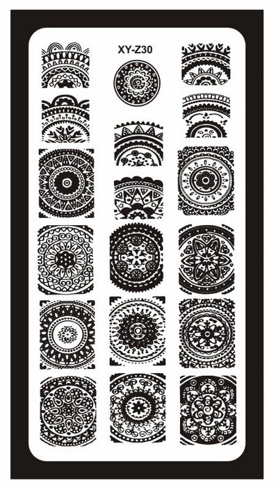 1Pc-Geometry Πλάκες σφράγισης νυχιών Flower Stripe Design Templates Stamp Templates Nails Accessories Face Image Tools All for Manicure