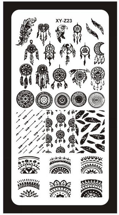 1Pc-Geometry Πλάκες σφράγισης νυχιών Flower Stripe Design Templates Stamp Templates Nails Accessories Face Image Tools All for Manicure