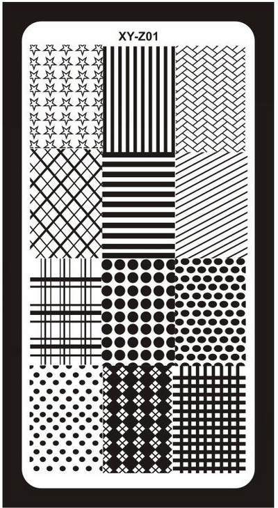 1Pc-Geometry Πλάκες σφράγισης νυχιών Flower Stripe Design Templates Stamp Templates Nails Accessories Face Image Tools All for Manicure