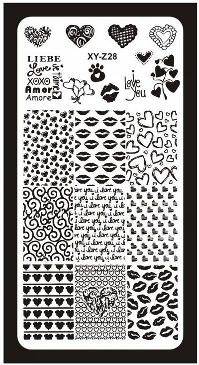 1Pc-Geometry Πλάκες σφράγισης νυχιών Flower Stripe Design Templates Stamp Templates Nails Accessories Face Image Tools All for Manicure
