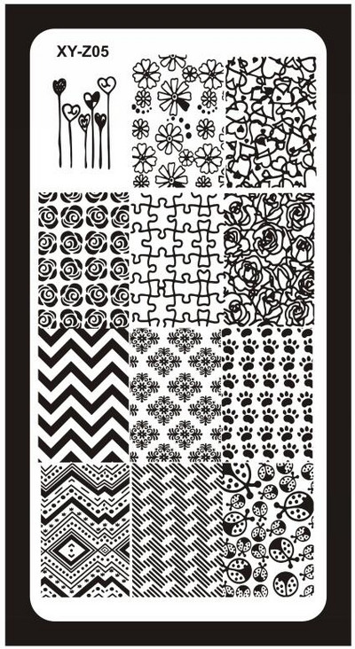 1Pc-Geometry Πλάκες σφράγισης νυχιών Flower Stripe Design Templates Stamp Templates Nails Accessories Face Image Tools All for Manicure