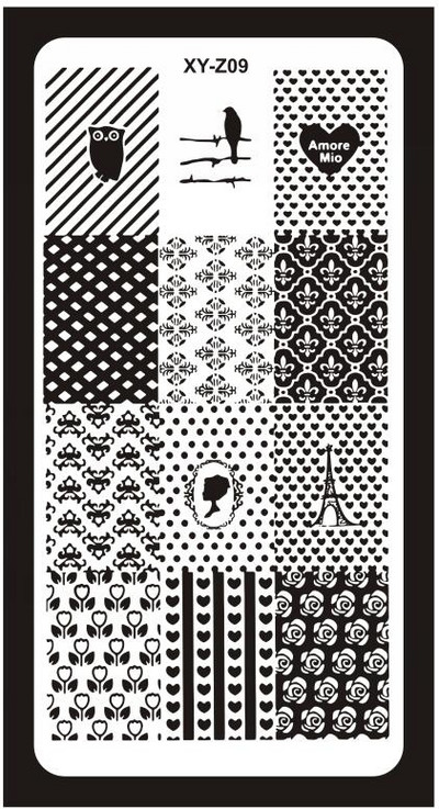 1Pc-Geometry Πλάκες σφράγισης νυχιών Flower Stripe Design Templates Stamp Templates Nails Accessories Face Image Tools All for Manicure