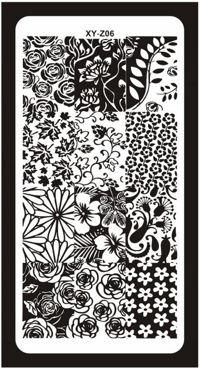 1Pc-Geometry Πλάκες σφράγισης νυχιών Flower Stripe Design Templates Stamp Templates Nails Accessories Face Image Tools All for Manicure