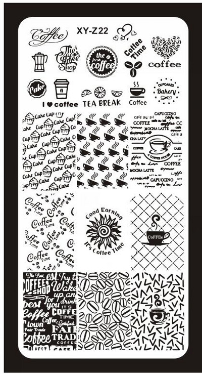 1Pc-Geometry Πλάκες σφράγισης νυχιών Flower Stripe Design Templates Stamp Templates Nails Accessories Face Image Tools All for Manicure