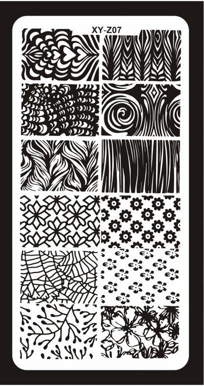 1Pc-Geometry Πλάκες σφράγισης νυχιών Flower Stripe Design Templates Stamp Templates Nails Accessories Face Image Tools All for Manicure