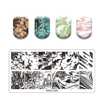 Abstract Line Face Stamping Nail Plate Flower Leaf Nail Art Plate Stamp Template Marble Ink Printing Image Plate Heart Dice