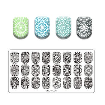 Abstract Line Face Stamping Nail Plate Flower Leaf Nail Art Plate Stamp Template Marble Ink Printing Image Plate Heart Dice