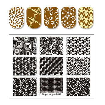 Abstract Line Face Stamping Nail Plate Flower Leaf Nail Art Plate Stamp Template Marble Ink Printing Image Plate Heart Dice