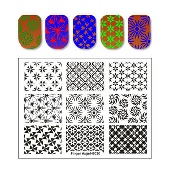 Abstract Line Face Stamping Nail Plate Flower Leaf Nail Art Plate Stamp Template Marble Ink Printing Image Plate Heart Dice