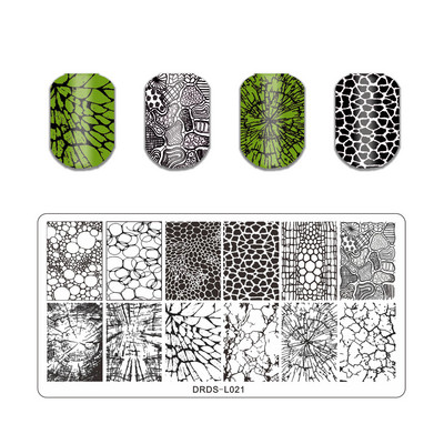 Abstract Line Face Stamping Nail Plate Flower Leaf Nail Art Plate Stamp Template Marble Ink Printing Image Plate Heart Dice