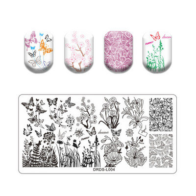 Abstract Line Face Stamping Nail Plate Flower Leaf Nail Art Plate Stamp Template Marble Ink Printing Image Plate Heart Dice