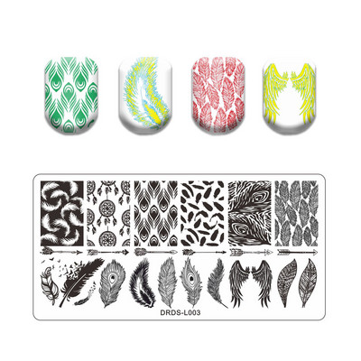 Abstract Line Face Stamping Nail Plate Flower Leaf Nail Art Plate Stamp Template Marble Ink Printing Image Plate Heart Dice