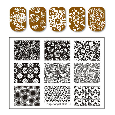 Abstract Line Face Stamping Nail Plate Flower Leaf Nail Art Plate Stamp Template Marble Ink Printing Image Plate Heart Dice