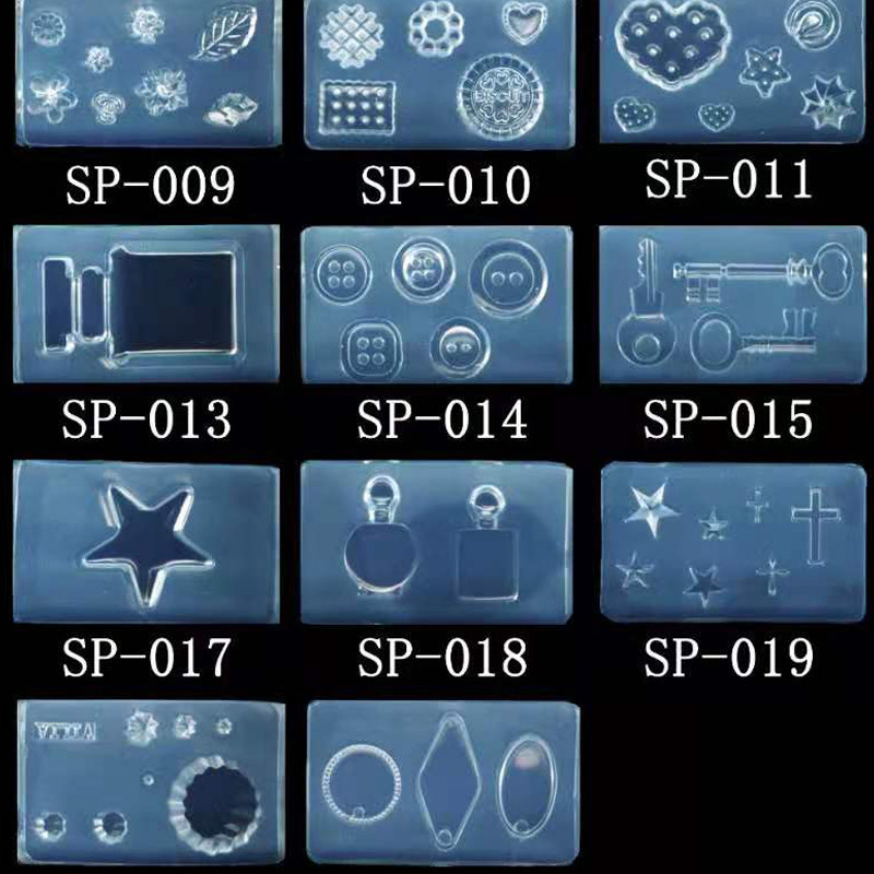 3D Carving Mold Silicone Nail Stamping με κουμπί αρώματος καλούπι κλειδιού κοσμήματος Μοτίβο UV Gel Nail art Αξεσουάρ Πρότυπο νυχιών 01-22