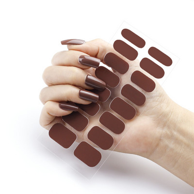 Πρωτοχρονιάτικο καθαρό χρώμα περιτύλιγμα νυχιών DIY Αυτοκόλλητα μονόχρωμα αυτοκόλλητα ντεκόρ Σετ αυτοκόλλητων νυχιών μινιμαλιστικό χριστουγεννιάτικο αυτοκόλλητο νυχιών