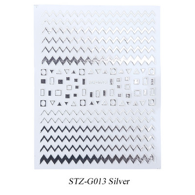 Francia tippek Körömmatricák 3D Arany Rózsa ívelt csíkos vonalak Tape Swirl Sliders Manikűr Ragasztó Gél Körömdísz matricák TRSTZ-CS169