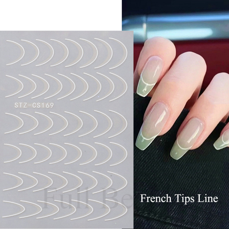 Francia tippek Körömmatricák 3D Arany Rózsa ívelt csíkos vonalak Tape Swirl Sliders Manikűr Ragasztó Gél Körömdísz matricák TRSTZ-CS169