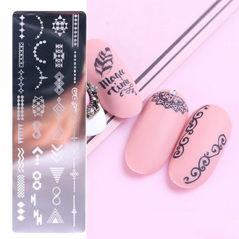 1 Σετ Nail Art Stamp Plate Leaf Flower Dreamcatcher Snowflake Geometry Lace βερνίκι νυχιών εκτύπωσης Jelly Stamper Scrapper Tool