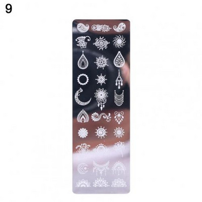 1 komplekt küünekunsti templiplaadi lehtede lillede unenäopüüdja lumehelbe geomeetria pits küünelakk print Jelly Stamper kaabitsa tööriist