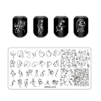 Cat Butterfly Stamping Plates Ink Print Ζωικής εικόνας από ανοξείδωτο χάλυβα στένσιλ Νυχιών Πρότυπο Υφή γκράφιτι Αφηρημένο πρόσωπο