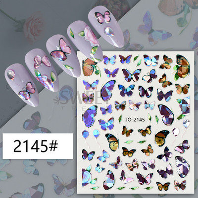 3D fémes ezüst köröm matricák pillangó tinta hold szív csúszkák bűbájok zár sötét fekete fóliák köröm dekor ékszer kiegészítő SASW