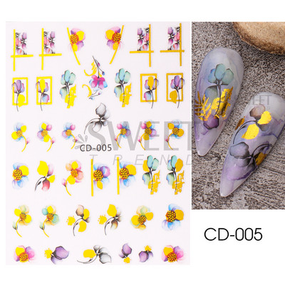 3D fémes ezüst köröm matricák pillangó tinta hold szív csúszkák bűbájok zár sötét fekete fóliák köröm dekor ékszer kiegészítő SASW