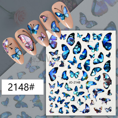 3D fémes ezüst köröm matricák pillangó tinta hold szív csúszkák bűbájok zár sötét fekete fóliák köröm dekor ékszer kiegészítő SASW