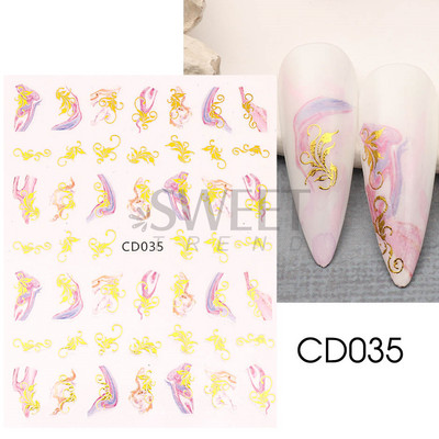 3D fémes ezüst köröm matricák pillangó tinta hold szív csúszkák bűbájok zár sötét fekete fóliák köröm dekor ékszer kiegészítő SASW