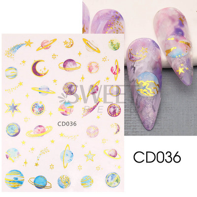 3D fémes ezüst köröm matricák pillangó tinta hold szív csúszkák bűbájok zár sötét fekete fóliák köröm dekor ékszer kiegészítő SASW