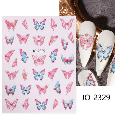 3D fémes ezüst köröm matricák pillangó tinta hold szív csúszkák bűbájok zár sötét fekete fóliák köröm dekor ékszer kiegészítő SASW