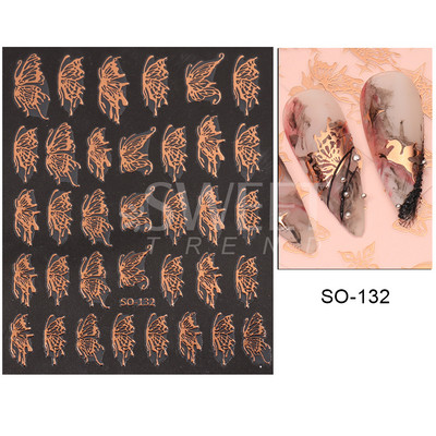 3D fémes ezüst köröm matricák pillangó tinta hold szív csúszkák bűbájok zár sötét fekete fóliák köröm dekor ékszer kiegészítő SASW