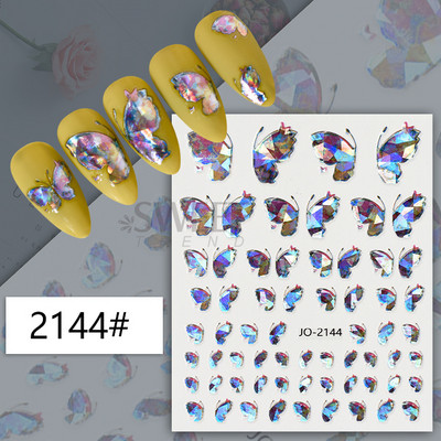 3D fémes ezüst köröm matricák pillangó tinta hold szív csúszkák bűbájok zár sötét fekete fóliák köröm dekor ékszer kiegészítő SASW