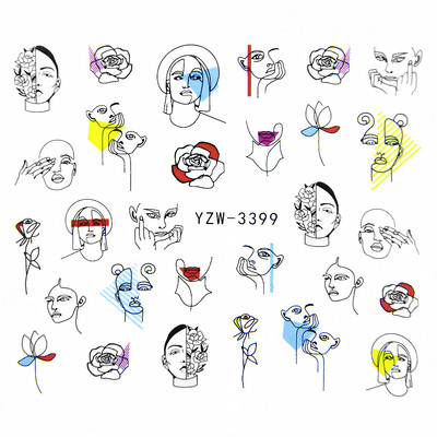 Nail Design Nail Art Matrica DIY matrica körömmatricák köröm vízjel matrica körömmatrica szerelmes levél kutya tigris farkas állatarc